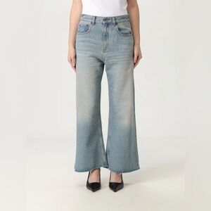 Victoria Beckham women’s 30 wide leg ankle light wash denim blue jeans EUC